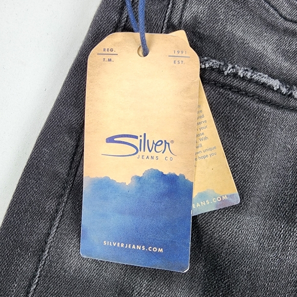 Silver Jeans Women SZ18/L27 Black Kenni Girlfriend Skinny Leg Mid Rise Denim NWT - Picture 11 of 14